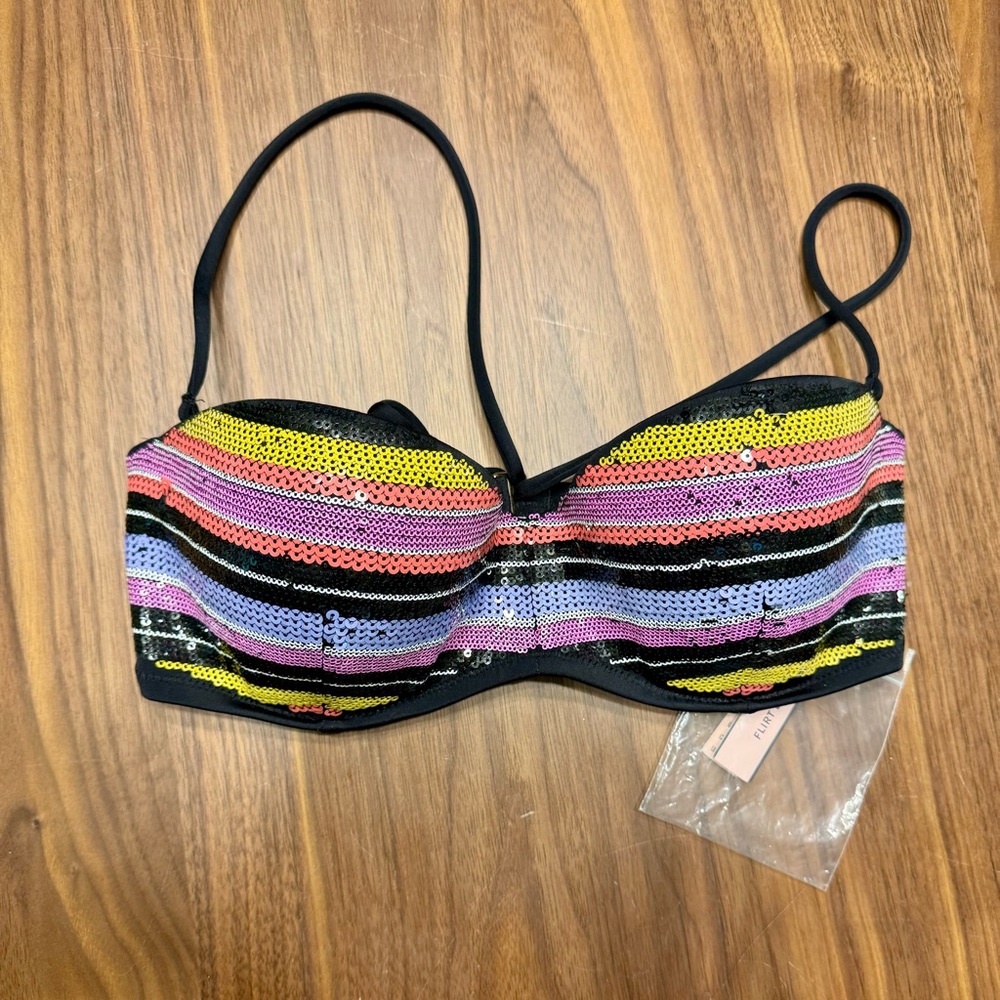 ✨Victoria’s Secret | The Flirt Bandeau Bikini Top | Multicolored Sequins